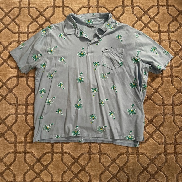 Crown & Ivy Gray Palm Print Men's Shirt - Picture 1 of 2